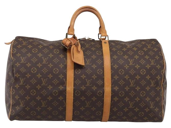 LOUIS VUITTON Monogram Keepall 55 Boston Bag M41424 LV Auth 204725A Monogramme - vue 13