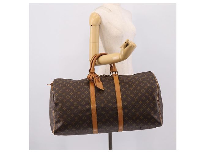 LOUIS VUITTON Monogram Keepall 55 Boston Bag M41424 LV Auth 204725A Monogramme - vue 29
