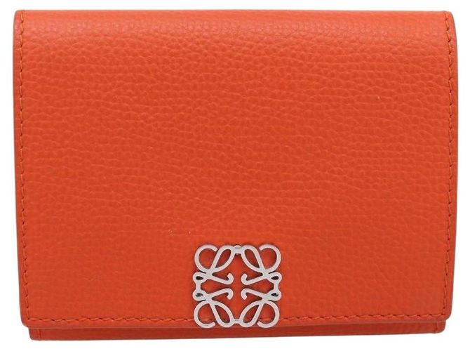 LOEWE Kompaktes Portemonnaie Leder Orange Silber Auth 207651V - Ansicht 13