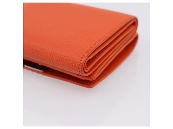 LOEWE Kompaktes Portemonnaie Leder Orange Silber Auth 207651V - Ansicht 15