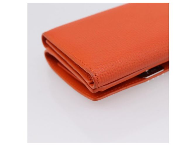 LOEWE Kompaktes Portemonnaie Leder Orange Silber Auth 207651V - Ansicht 16