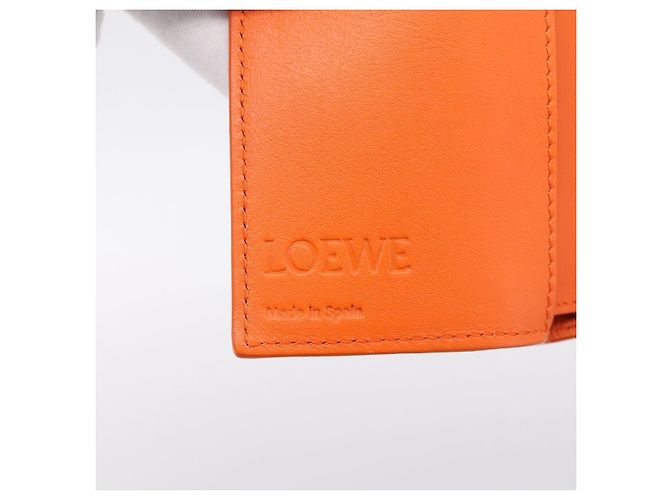 LOEWE Kompaktes Portemonnaie Leder Orange Silber Auth 207651V - Ansicht 18