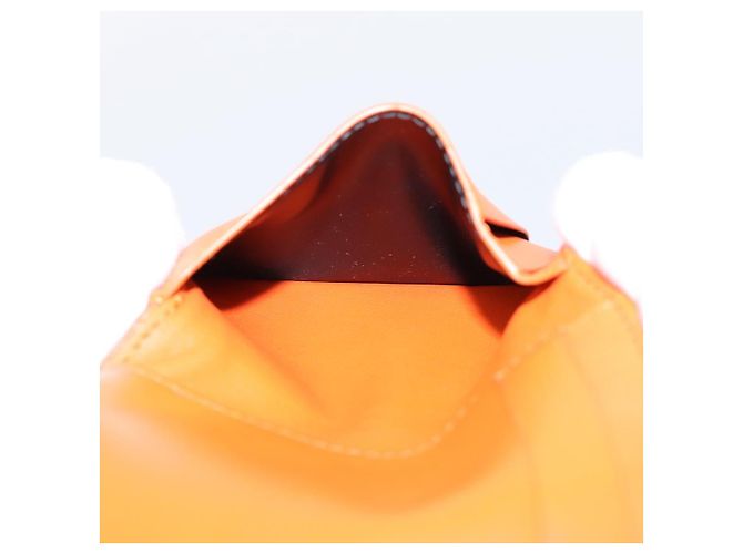 LOEWE Kompaktes Portemonnaie Leder Orange Silber Auth 207651V - Ansicht 21