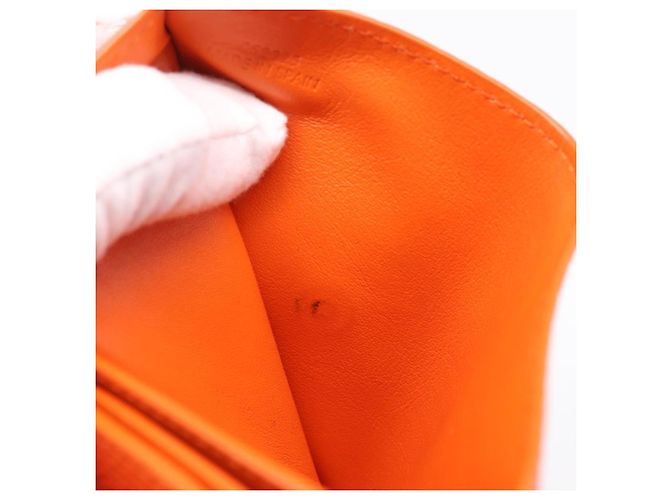 LOEWE Kompaktes Portemonnaie Leder Orange Silber Auth 207651V - Ansicht 9