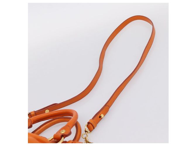 Borsa a mano Miu Miu con fiocco laterale in pelle 2way Orange Gold Auth am12762V D'oro Arancione - vista 15