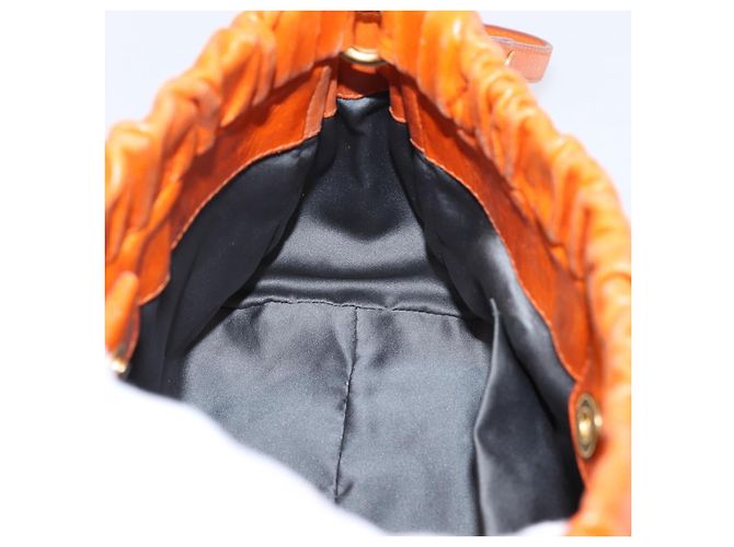 Borsa a mano Miu Miu con fiocco laterale in pelle 2way Orange Gold Auth am12762V D'oro Arancione - vista 23