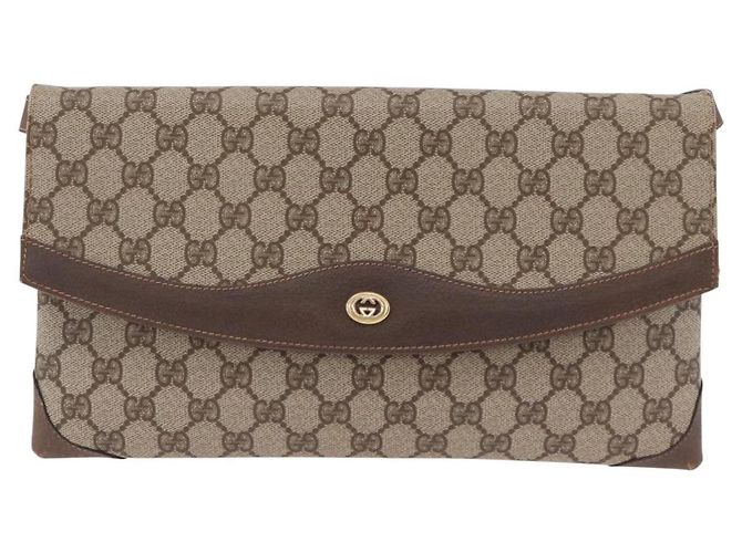 Borsa a tracolla GUCCI GG Supreme PVC Beige Oro 56 02 504 Auth 205220 D'oro - vista 2