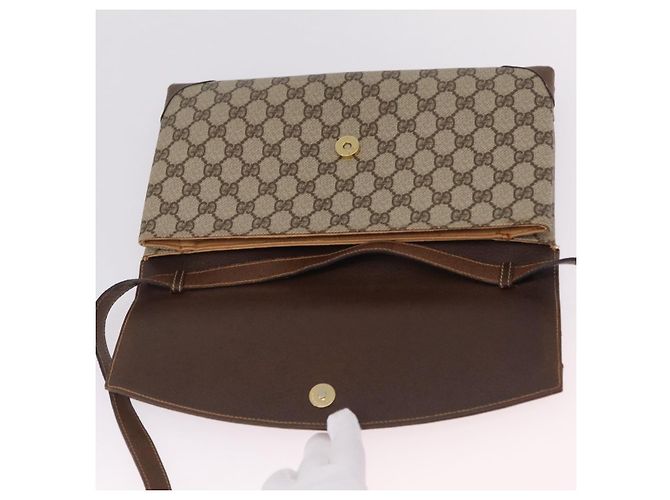 Borsa a tracolla GUCCI GG Supreme PVC Beige Oro 56 02 504 Auth 205220 D'oro - vista 21
