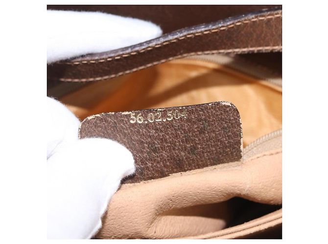 Borsa a tracolla GUCCI GG Supreme PVC Beige Oro 56 02 504 Auth 205220 D'oro - vista 35