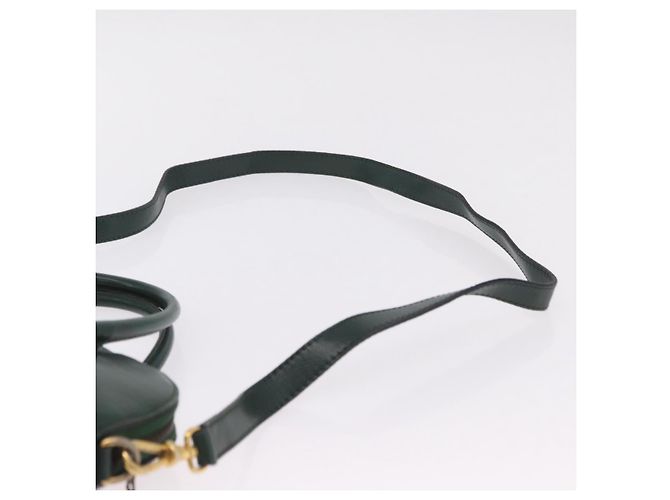 Céline Bolsa de mão CELINE em couro 2way Verde Ouro Auth 206449A Dourado - vista 10