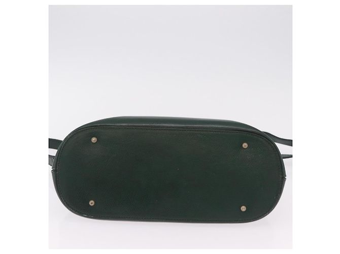 Céline Bolsa de mão CELINE em couro 2way Verde Ouro Auth 206449A Dourado - vista 12