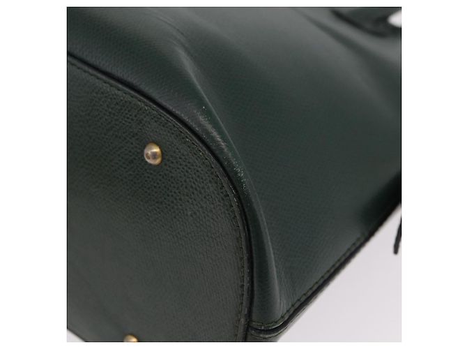 Céline Bolsa de mão CELINE em couro 2way Verde Ouro Auth 206449A Dourado - vista 14