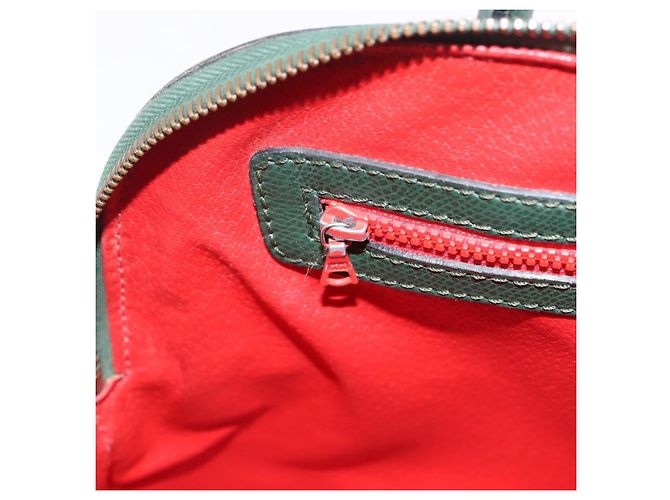 Céline Bolsa de mão CELINE em couro 2way Verde Ouro Auth 206449A Dourado - vista 22