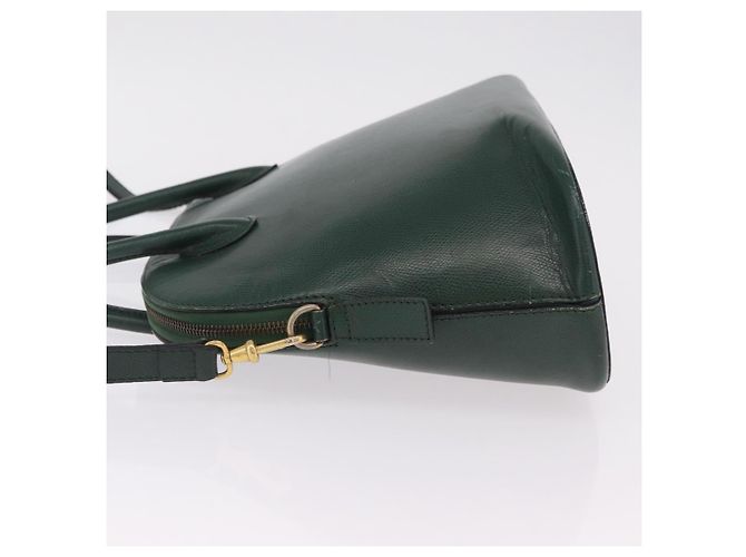 Céline Bolsa de mão CELINE em couro 2way Verde Ouro Auth 206449A Dourado - vista 5