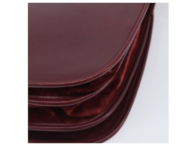 Borsa a tracolla Cartier in pelle Bordeaux tono oro Auth BA16089 Bordò - vista 13