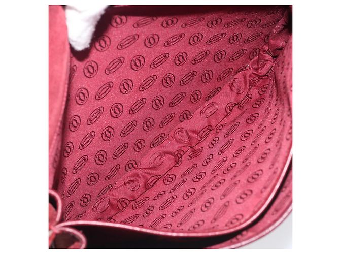Borsa a tracolla Cartier in pelle Bordeaux tono oro Auth BA16089 Bordò - vista 21