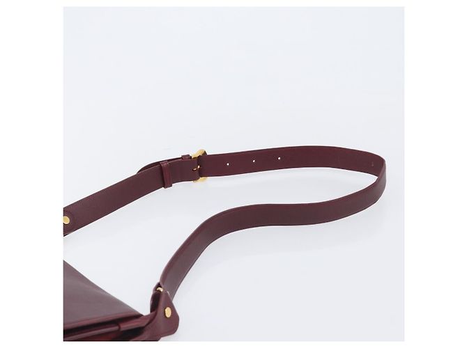 Borsa a tracolla Cartier in pelle Bordeaux tono oro Auth BA16089 Bordò - vista 8
