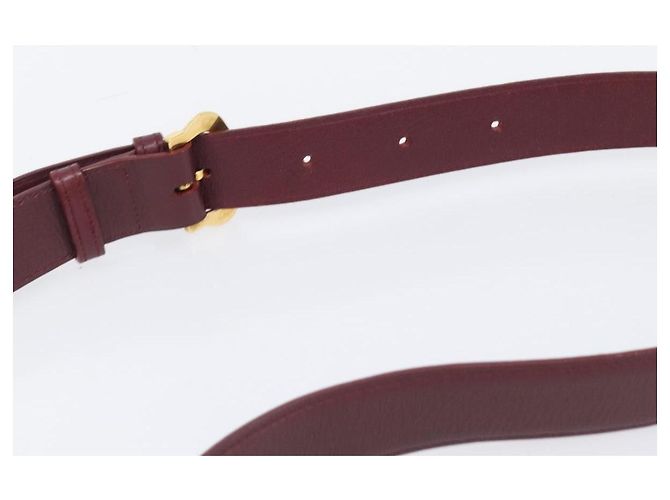Borsa a tracolla Cartier in pelle Bordeaux tono oro Auth BA16089 Bordò - vista 9