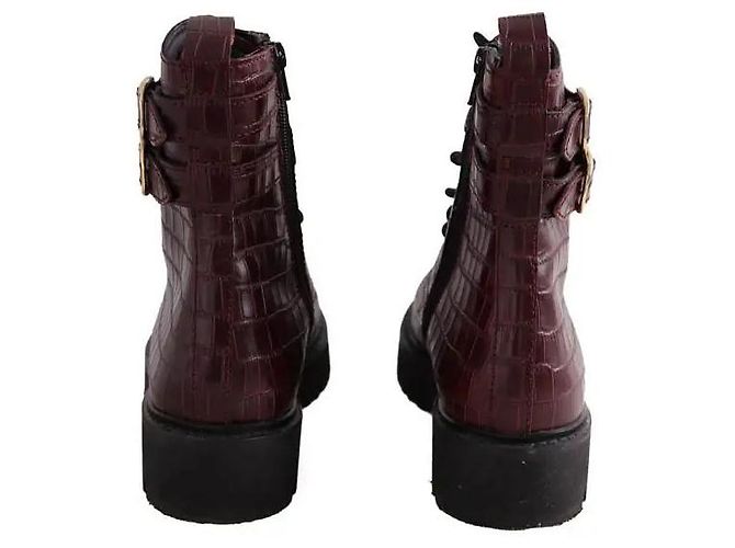 Claudie Pierlot Botas de cordones burdeos - vista 2