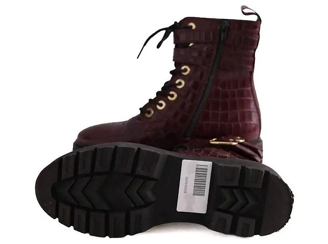 Claudie Pierlot Botas de cordones burdeos - vista 5