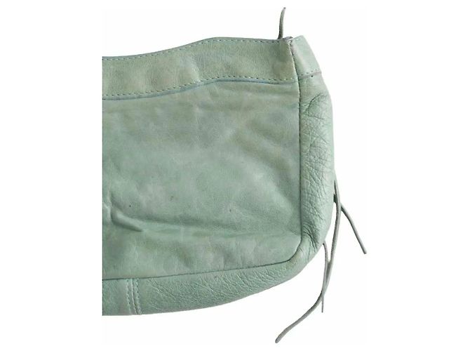 Pochette Balenciaga Le City in pelle verde - vista 4