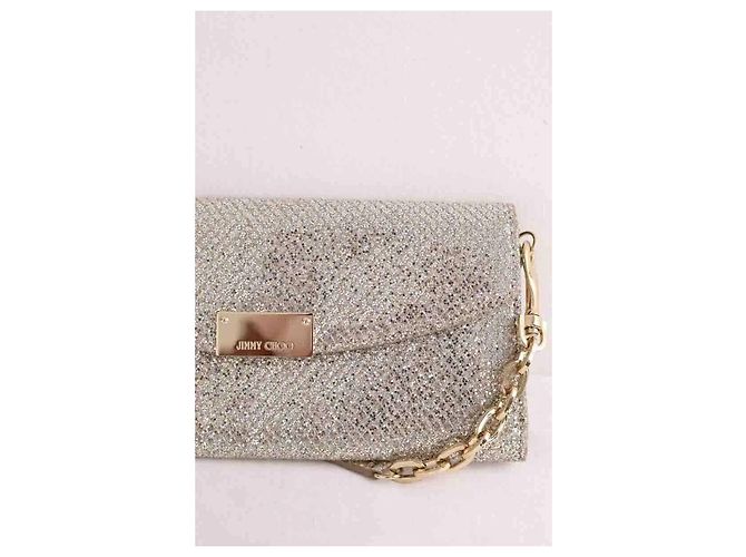 Mini borsa Jimmy Choo dorata con paillettes D'oro - vista 2