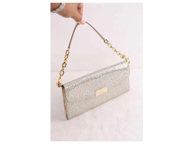 Mini borsa Jimmy Choo dorata con paillettes D'oro - vista 4