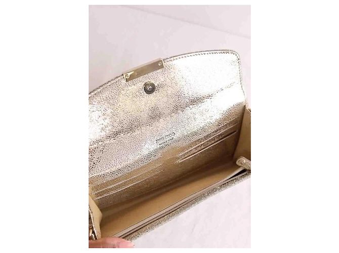 Mini borsa Jimmy Choo dorata con paillettes D'oro - vista 5