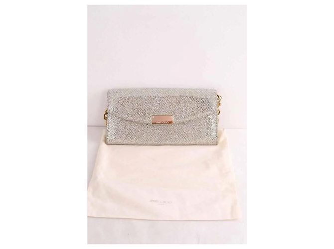 Mini borsa Jimmy Choo dorata con paillettes D'oro - vista 6