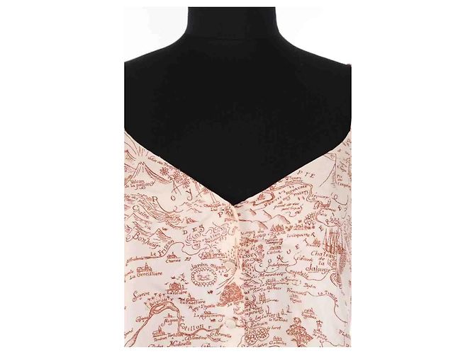 Top senza maniche in seta beige La Prestic Ouiston - vista 2