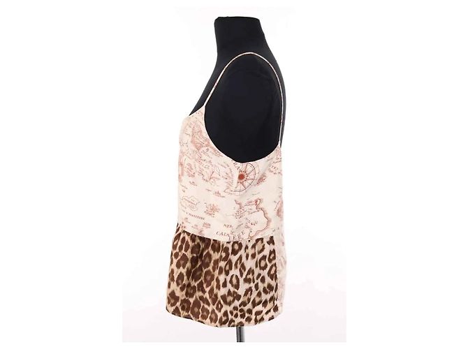 Top senza maniche in seta beige La Prestic Ouiston - vista 3