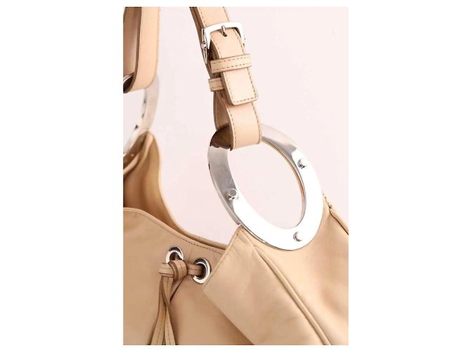 Sergio Rossi Schultertasche aus Leder beige - Ansicht 2