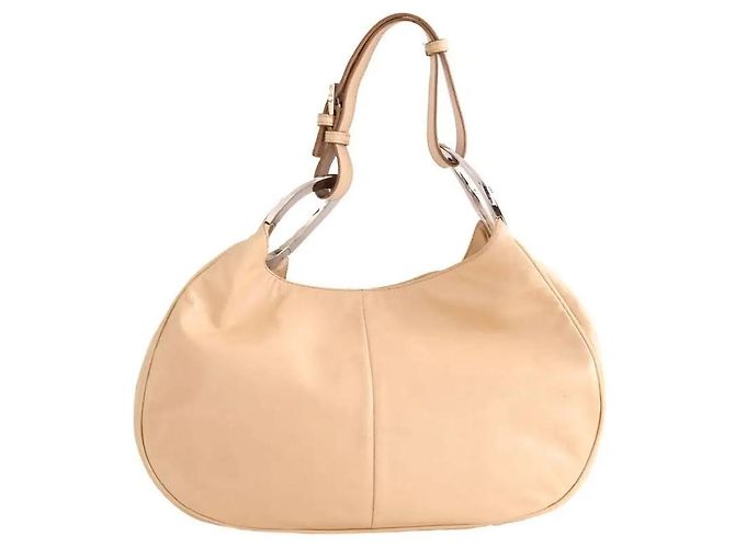 Sergio Rossi Schultertasche aus Leder beige - Ansicht 3