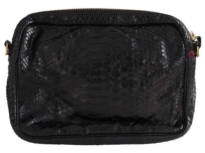 Pochette Claris Virot in pelle esotica nera Nero - vista 3