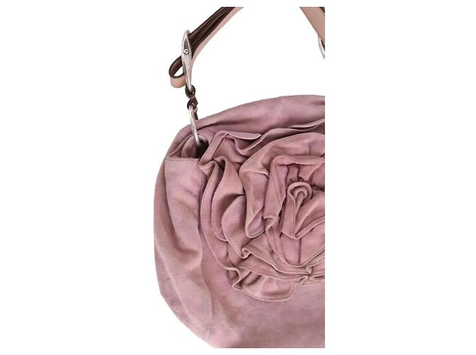Borsa a mano Yves Saint Laurent rosa in camoscio - vista 2
