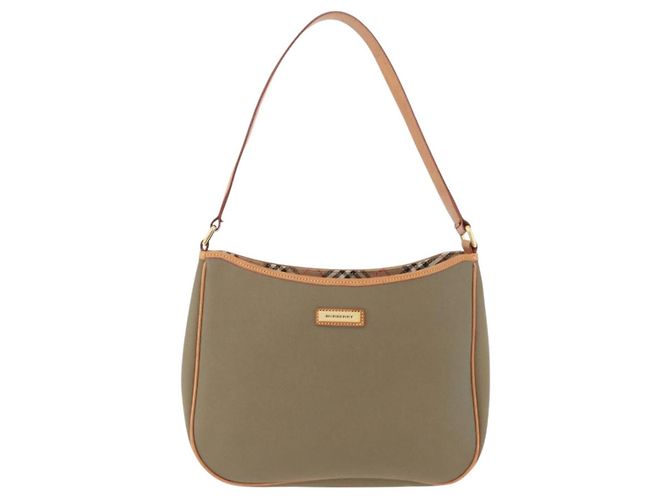 Borsa a tracolla BURBERRY Canvas Beige Gold Tone Auth ka6461 - vista 2