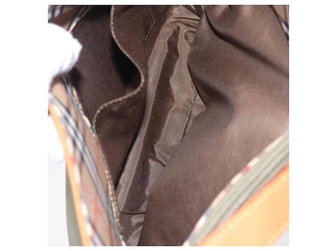 Borsa a tracolla BURBERRY Canvas Beige Gold Tone Auth ka6461 - vista 21