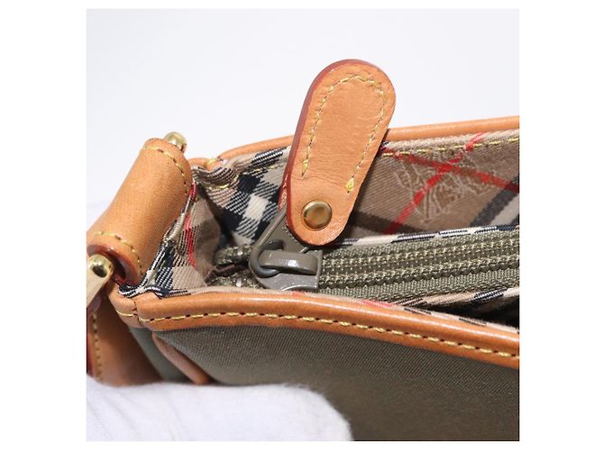 Borsa a tracolla BURBERRY Canvas Beige Gold Tone Auth ka6461 - vista 24