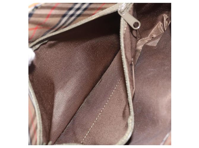 Borsa a tracolla BURBERRY Canvas Beige Gold Tone Auth ka6461 - vista 27