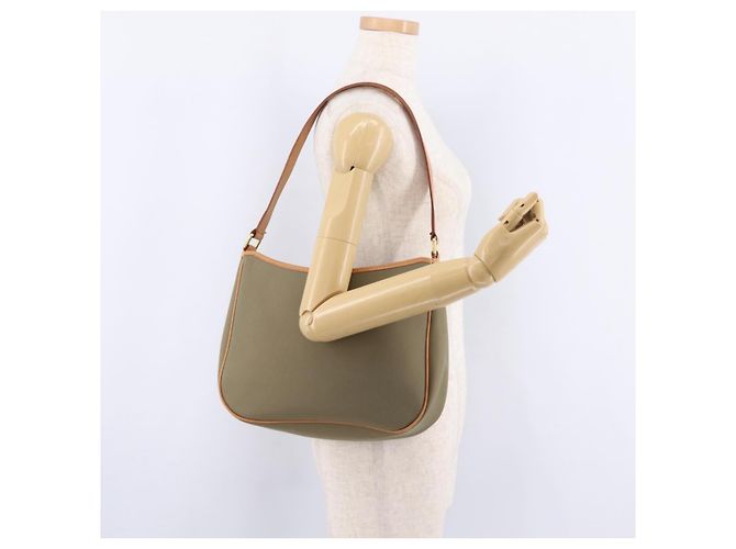 Borsa a tracolla BURBERRY Canvas Beige Gold Tone Auth ka6461 - vista 28