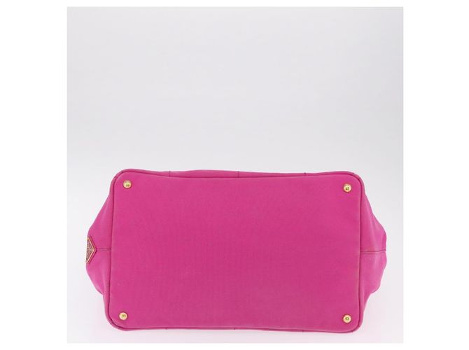 Bolso de mano PRADA Canapa L Canvas Rosa Oro Auth 206733A Dorado - vista 10