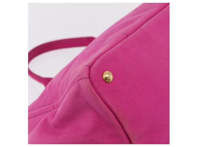 Bolso de mano PRADA Canapa L Canvas Rosa Oro Auth 206733A Dorado - vista 13