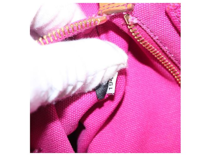 Bolso de mano PRADA Canapa L Canvas Rosa Oro Auth 206733A Dorado - vista 24