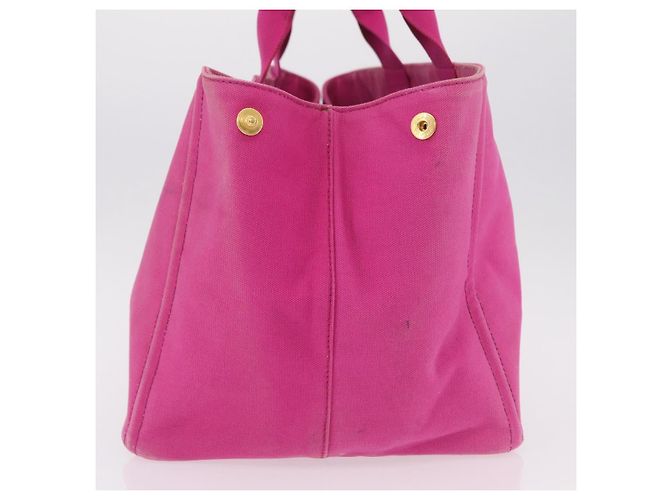 Bolso de mano PRADA Canapa L Canvas Rosa Oro Auth 206733A Dorado - vista 4