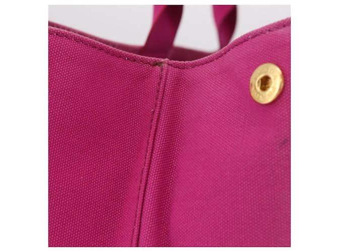 Bolso de mano PRADA Canapa L Canvas Rosa Oro Auth 206733A Dorado - vista 5