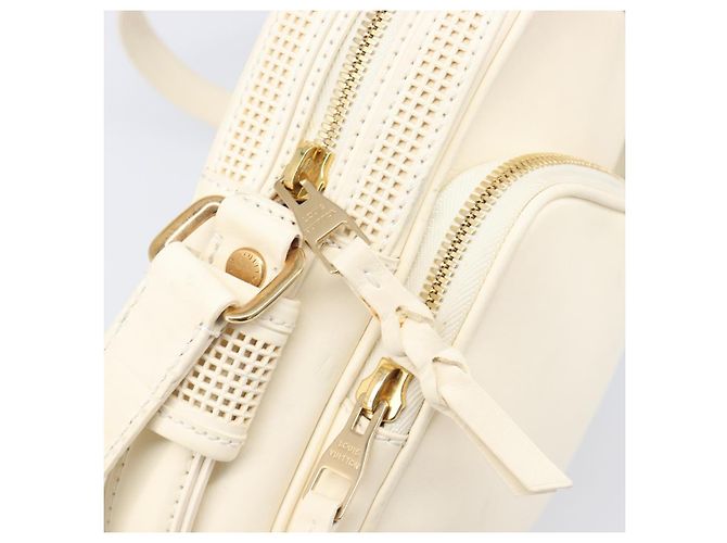 Borsa LOUIS VUITTON Cuir Bequia Trotteur MM Leather White M95359 LV Auth 205951 Bianco - vista 10