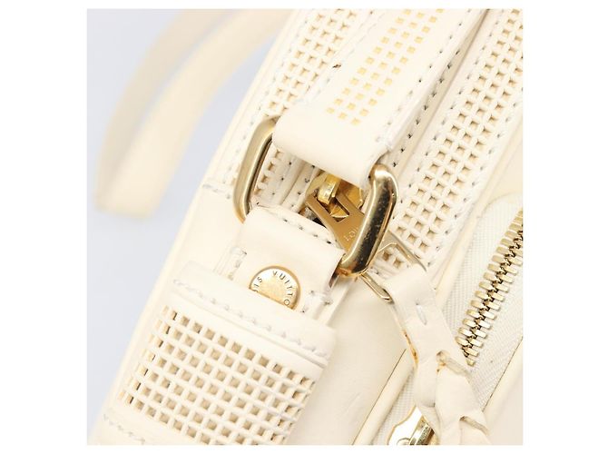 Borsa LOUIS VUITTON Cuir Bequia Trotteur MM Leather White M95359 LV Auth 205951 Bianco - vista 23