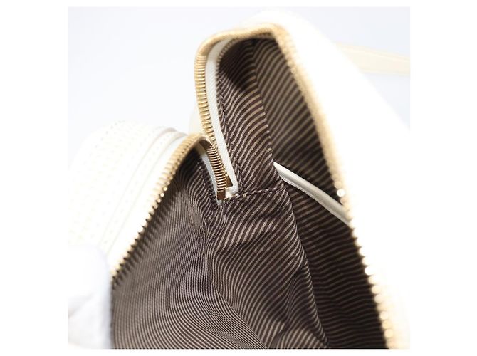 Borsa LOUIS VUITTON Cuir Bequia Trotteur MM Leather White M95359 LV Auth 205951 Bianco - vista 26