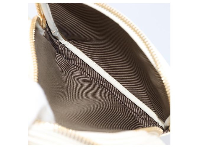Borsa LOUIS VUITTON Cuir Bequia Trotteur MM Leather White M95359 LV Auth 205951 Bianco - vista 28