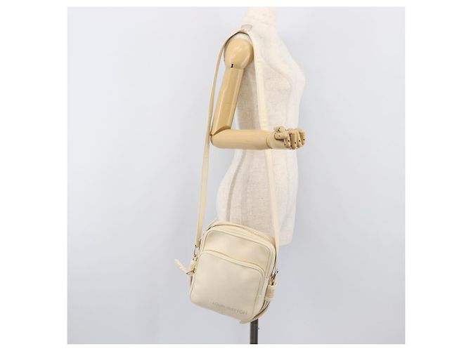 Borsa LOUIS VUITTON Cuir Bequia Trotteur MM Leather White M95359 LV Auth 205951 Bianco - vista 29